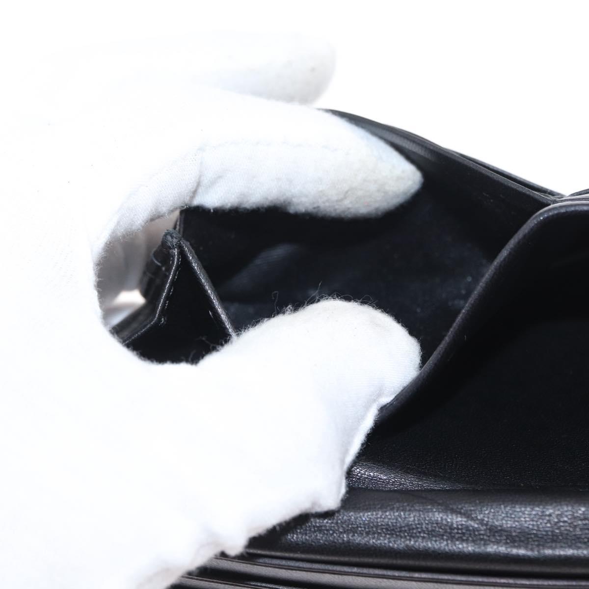 LOEWE Long Wallet Leather Black Auth BA10581