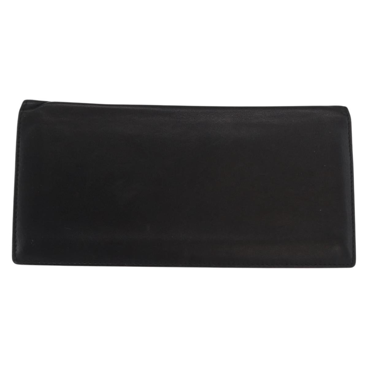 LOEWE Long Wallet Leather Black Auth BA10581