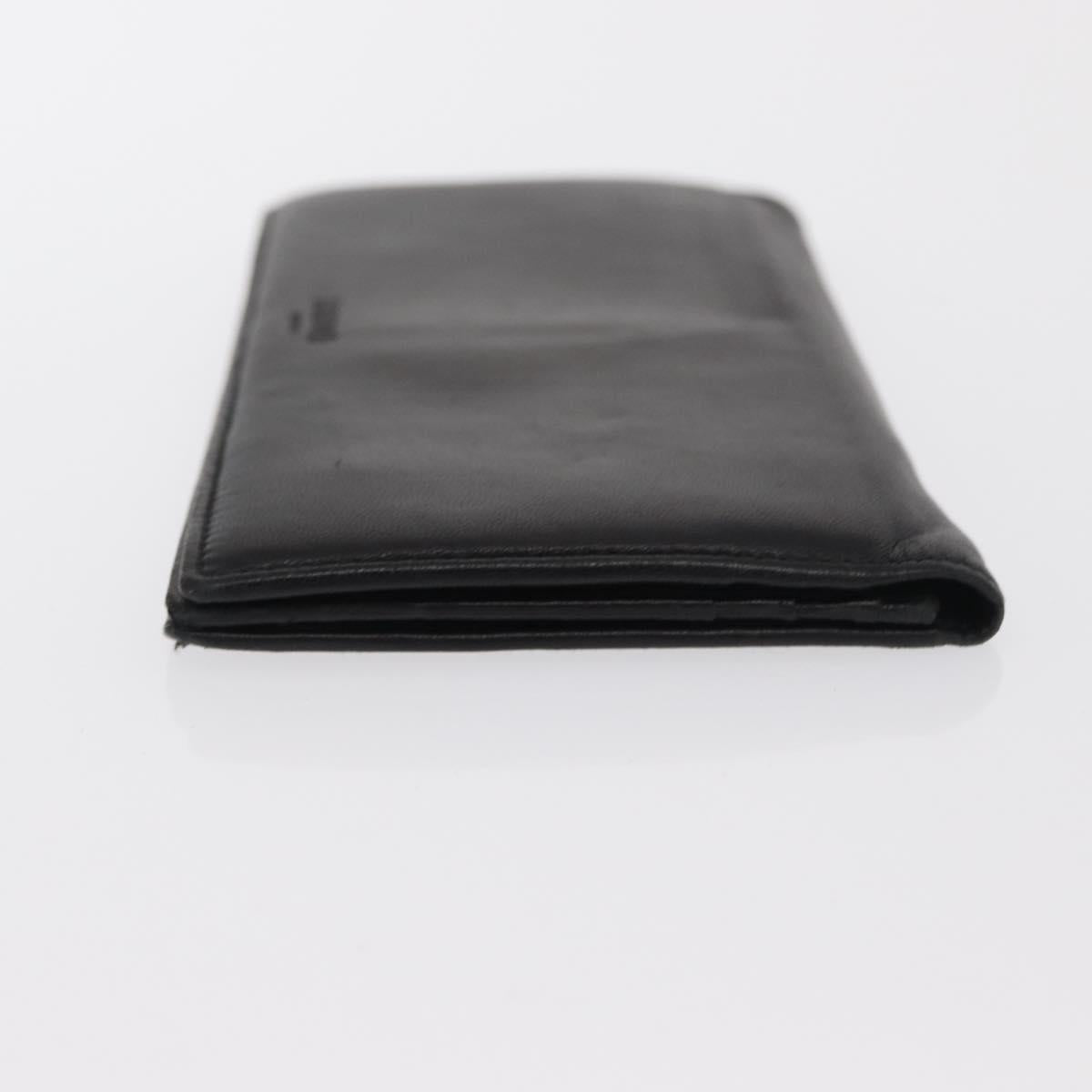 LOEWE Long Wallet Leather Black Auth BA10581