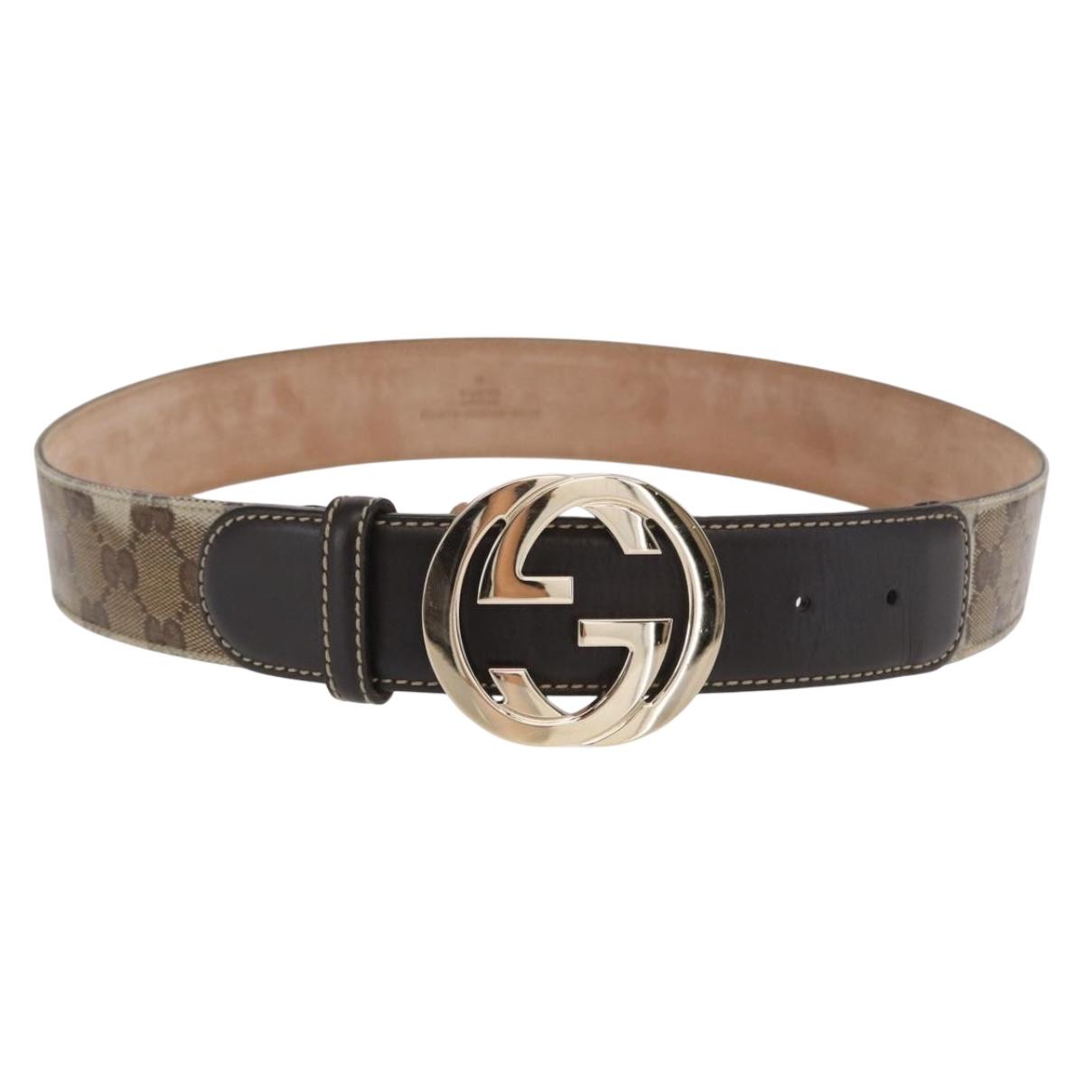 GUCCI GG Crystal Belt 35.4"" Beige 114876 Auth BA10582