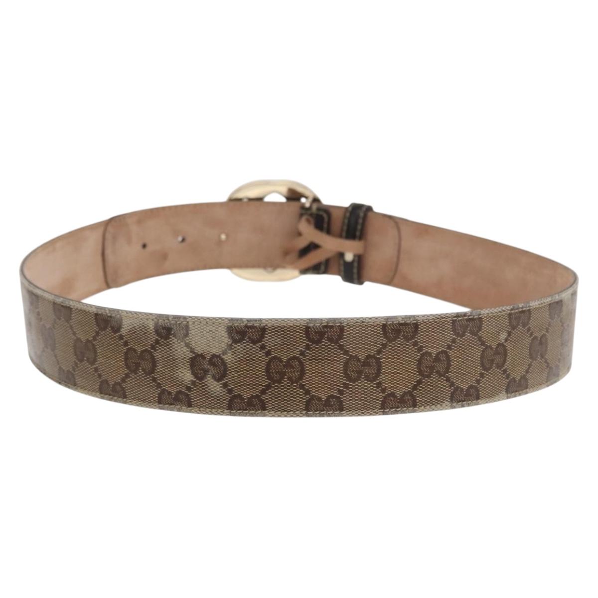 GUCCI GG Crystal Belt 35.4"" Beige 114876 Auth BA10582