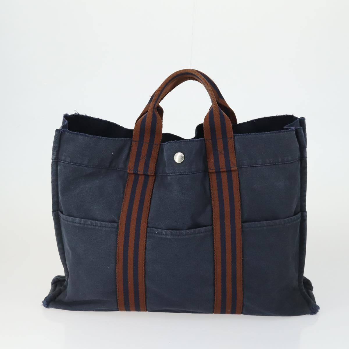 MCM Chanel Hermes Tote Bag Canvas 3 Set Beige Black Navy Auth BA10583