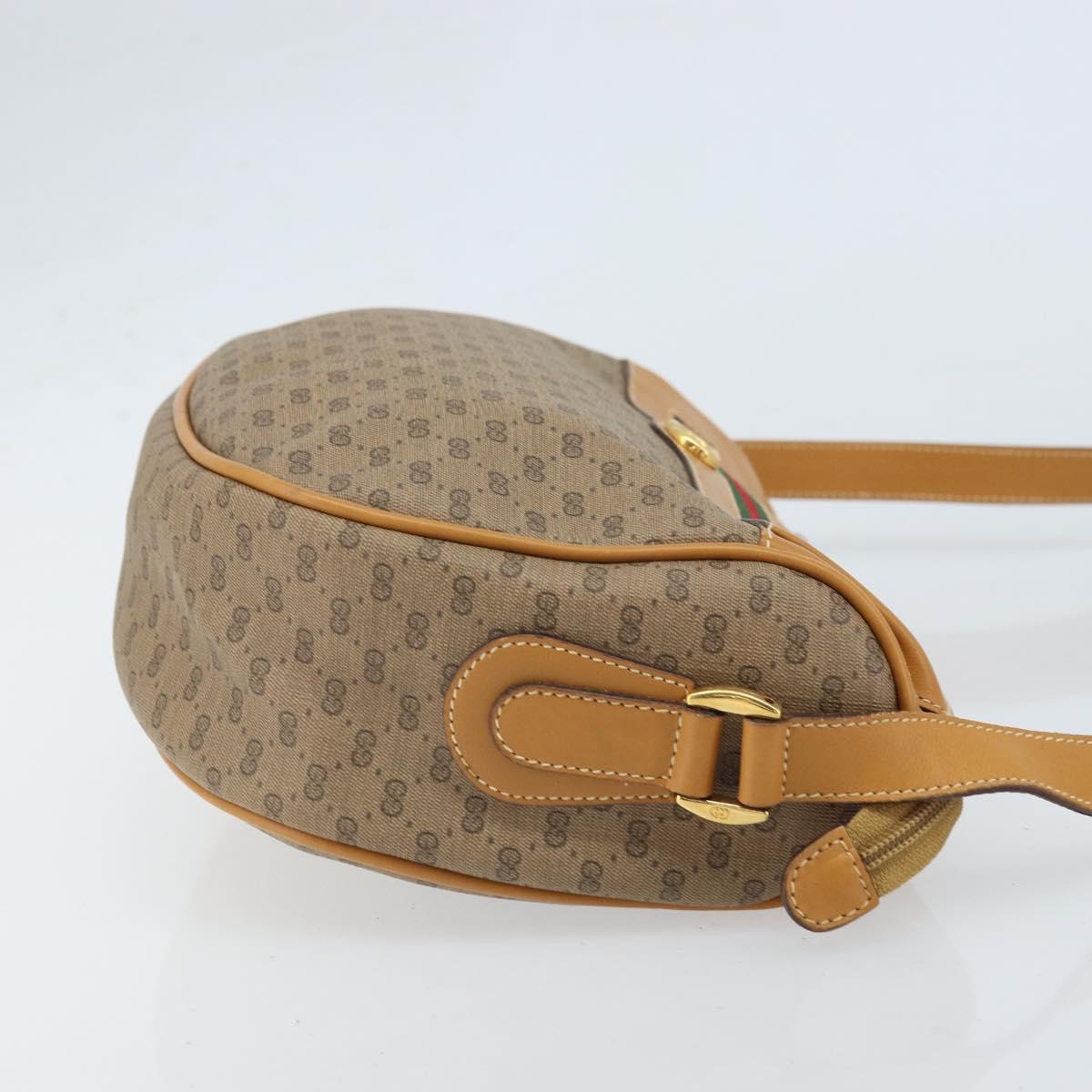GUCCI Micro GG Supreme Web Sherry Line Bag PVC Beige 001 115 0918 Auth BA10601