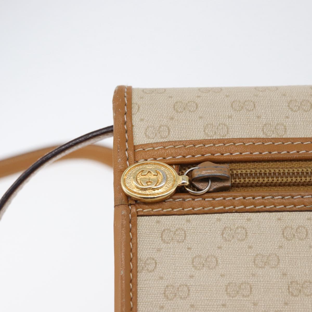 GUCCI Micro GG Supreme Shoulder Bag PVC Ivory Gold 004 14 0264 Auth BA10604