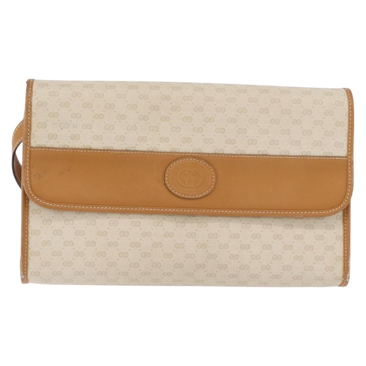 GUCCI Micro GG Supreme Shoulder Bag PVC Ivory Gold 004 14 0264 Auth BA10604