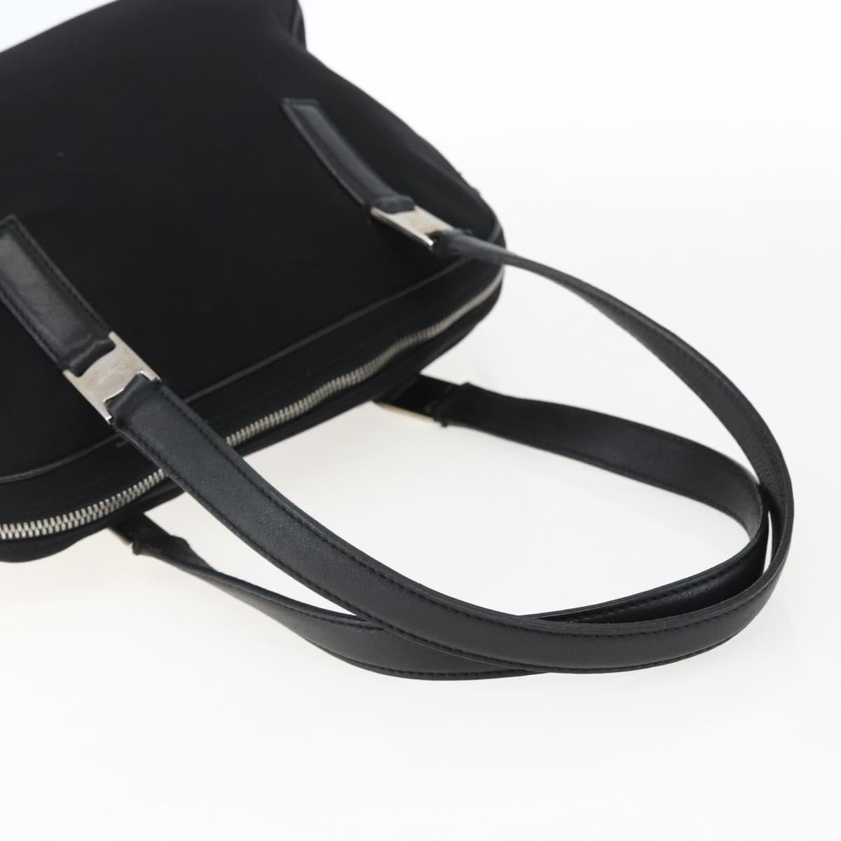 Salvatore Ferragamo Hand Bag Nylon Black Silver Auth BA10606