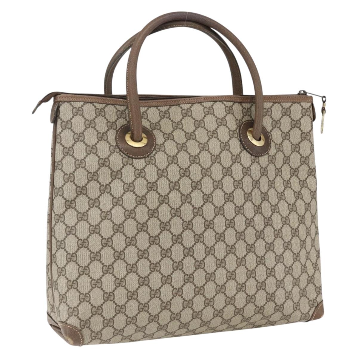 GUCCI GG Supreme Tote Bag PVC Beige Gold 02 39 4947 Auth BA10611