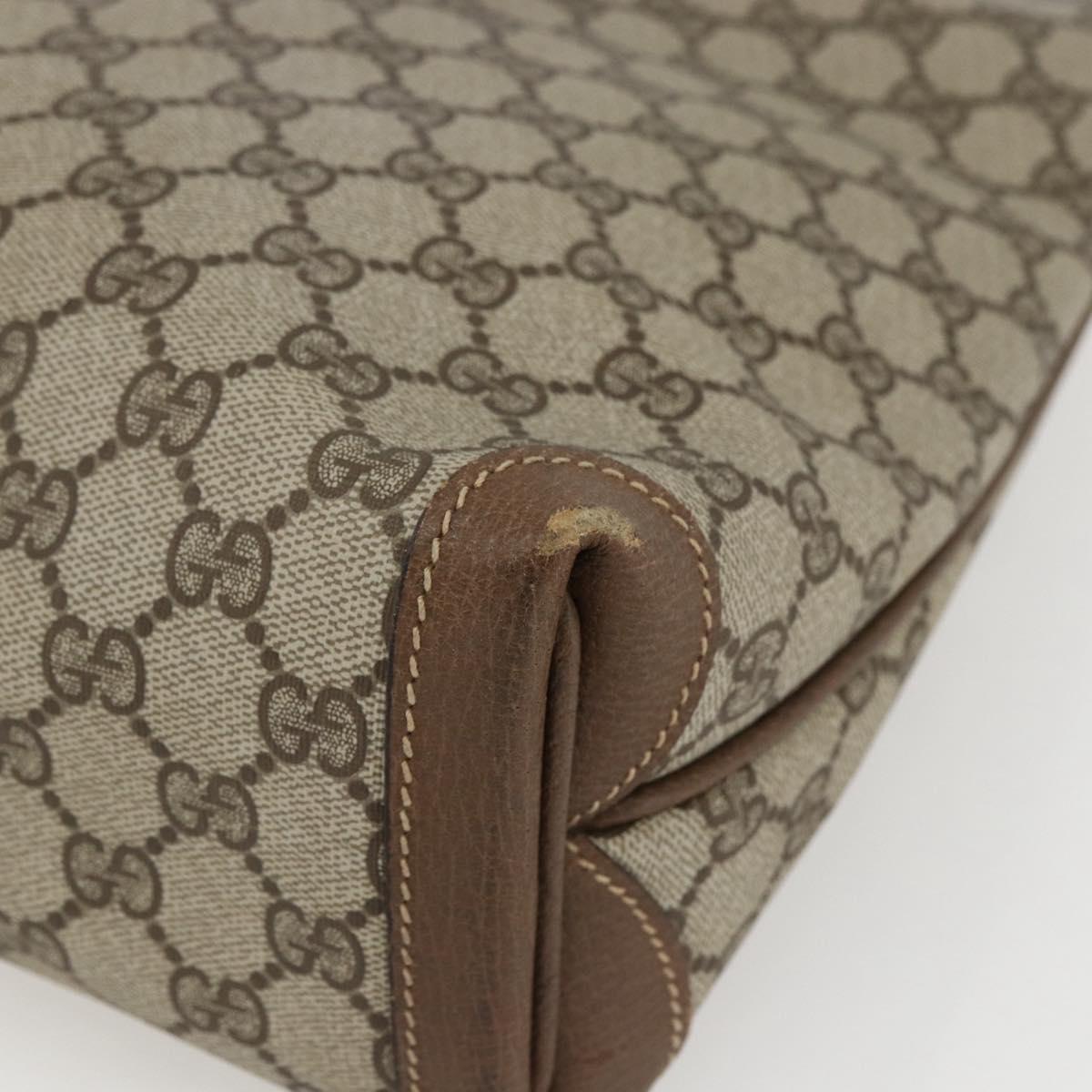 GUCCI GG Supreme Tote Bag PVC Beige Gold 02 39 4947 Auth BA10611
