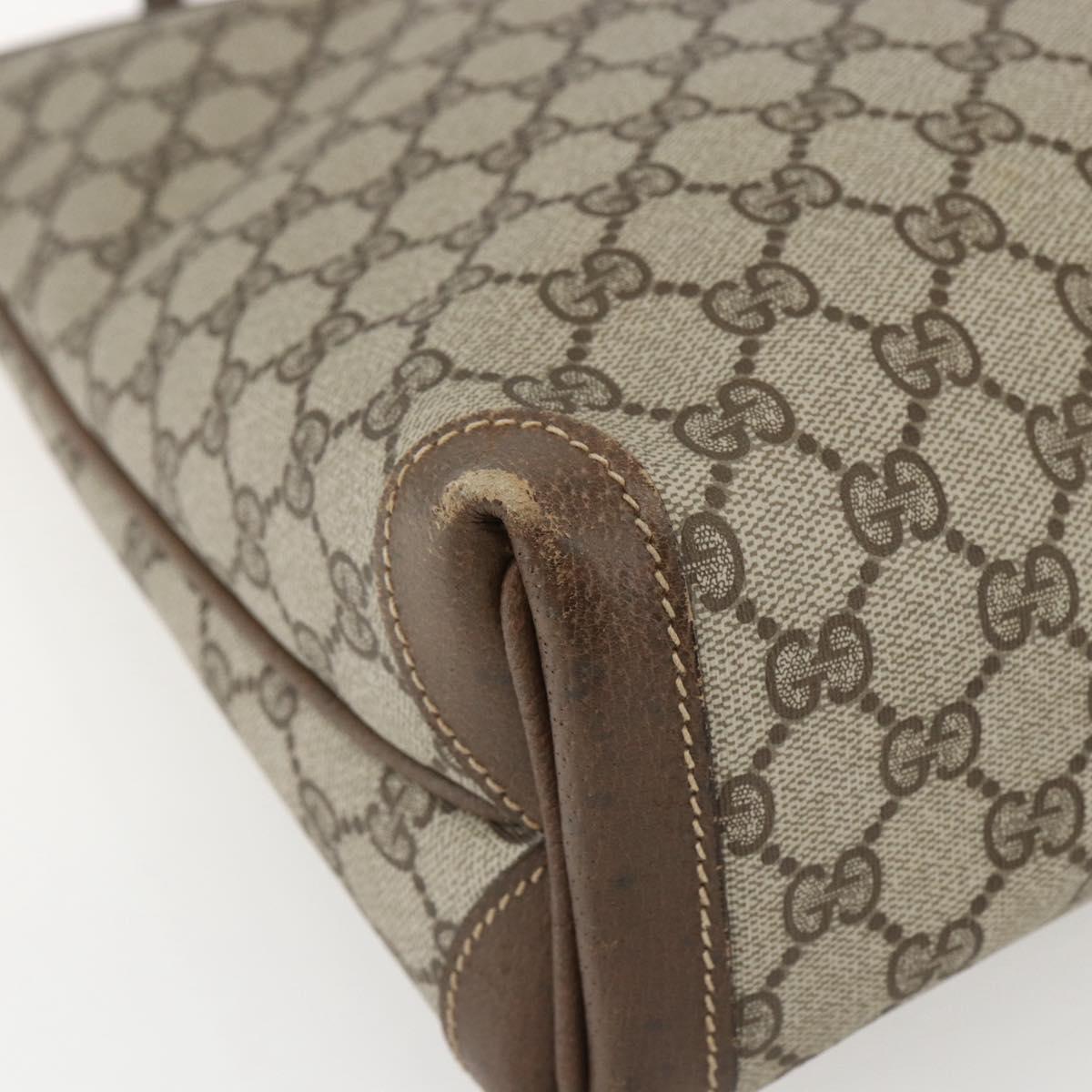 GUCCI GG Supreme Tote Bag PVC Beige Gold 02 39 4947 Auth BA10611