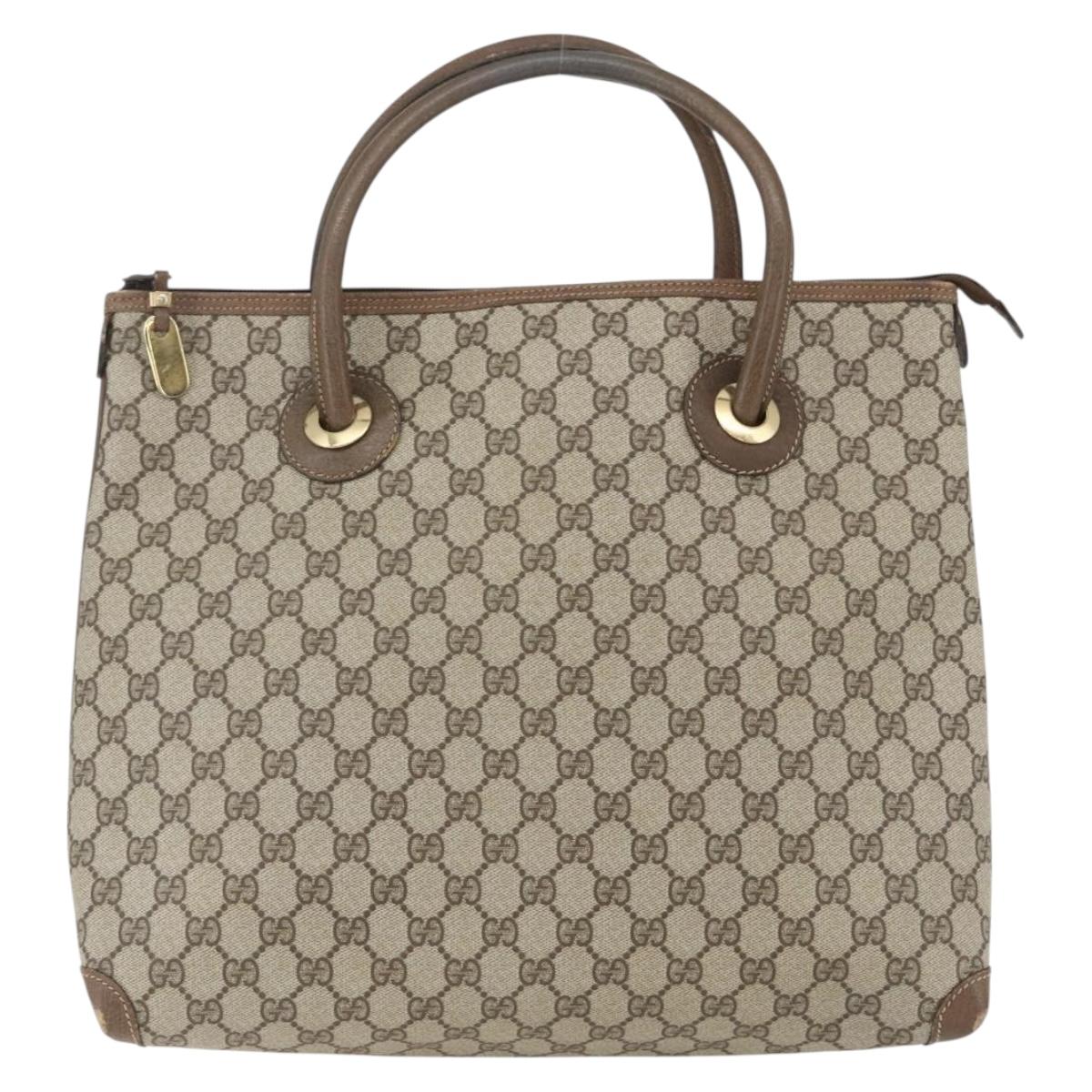 GUCCI GG Supreme Tote Bag PVC Beige Gold 02 39 4947 Auth BA10611