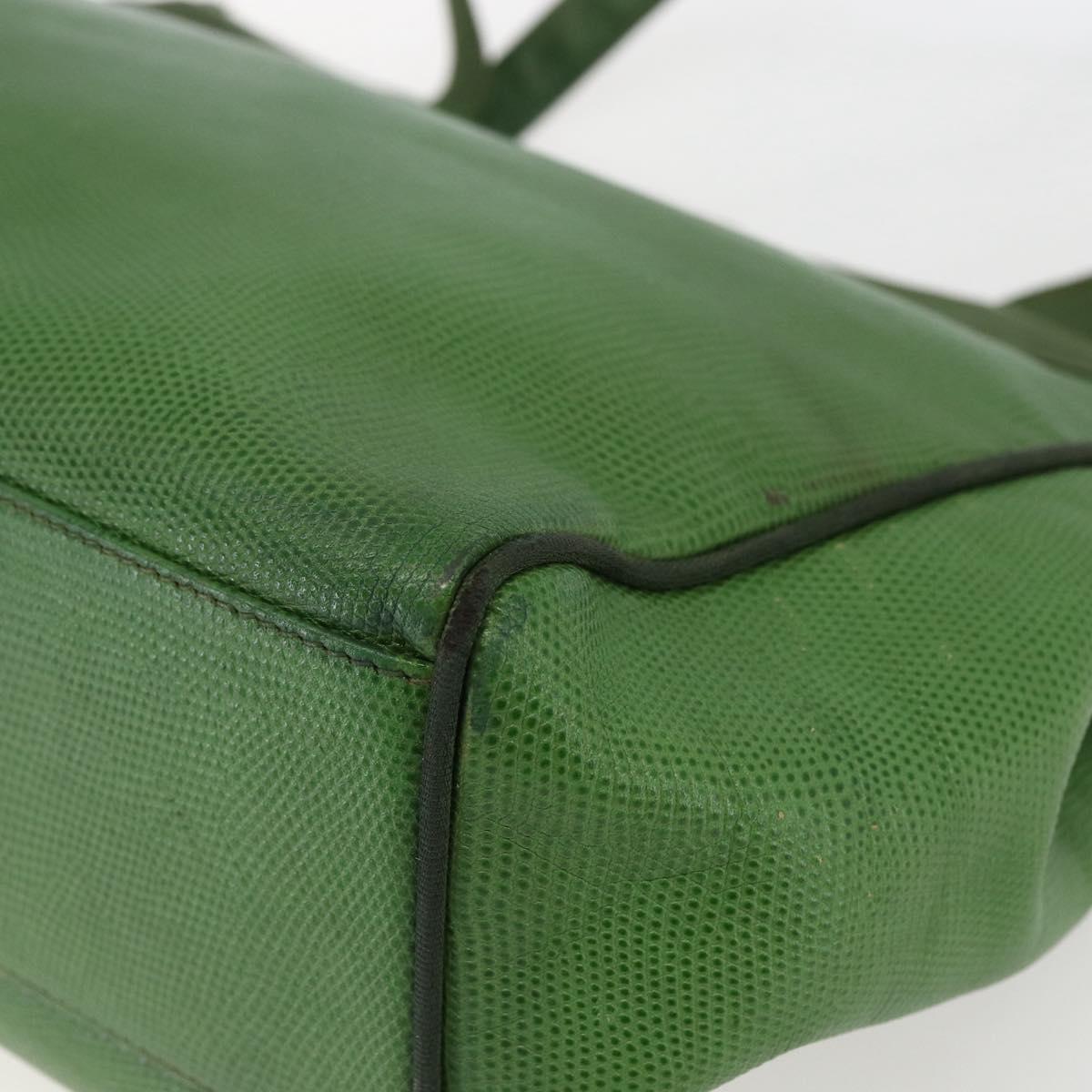 Salvatore Ferragamo Tote Bag Leather Green Gold Auth BA10613