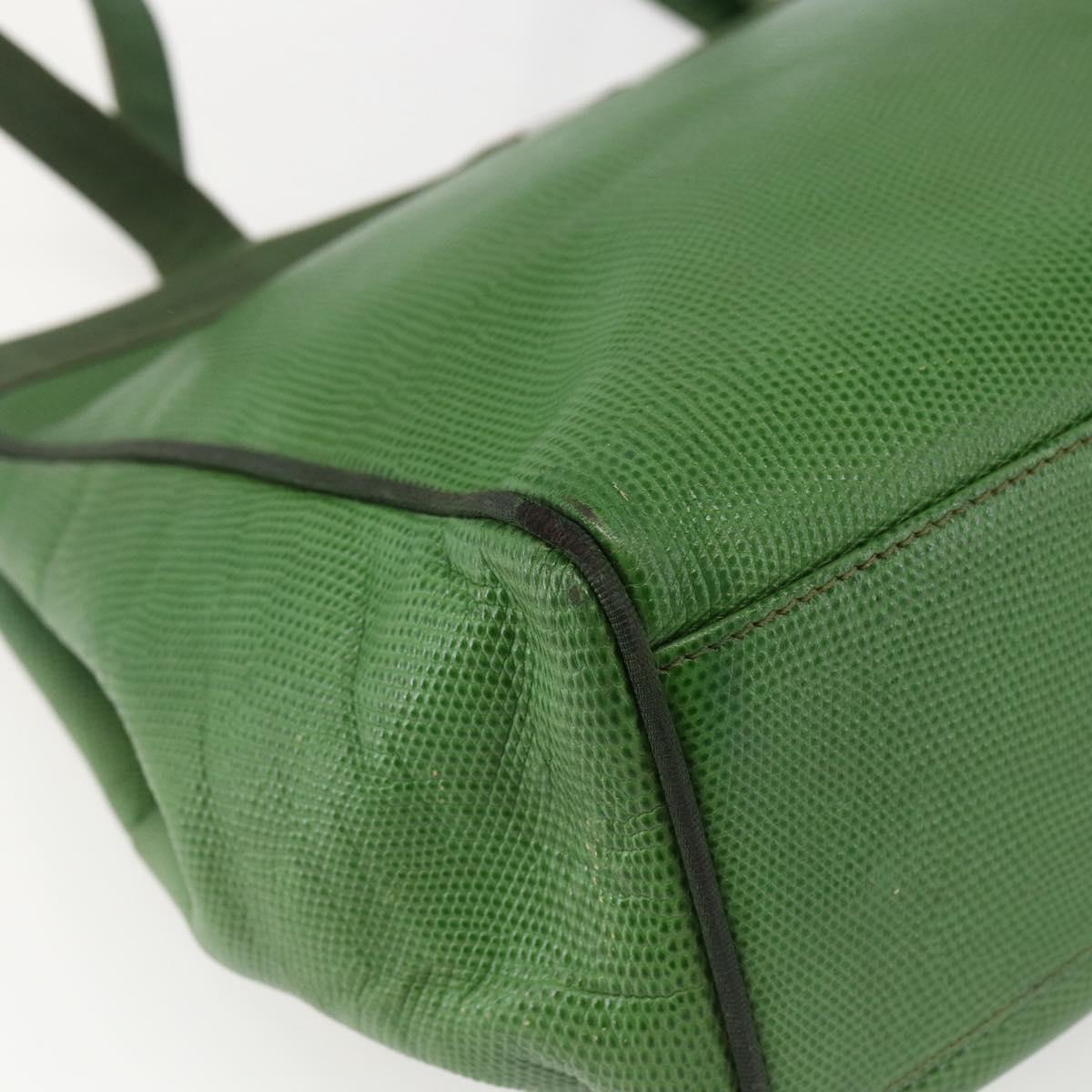Salvatore Ferragamo Tote Bag Leather Green Gold Auth BA10613