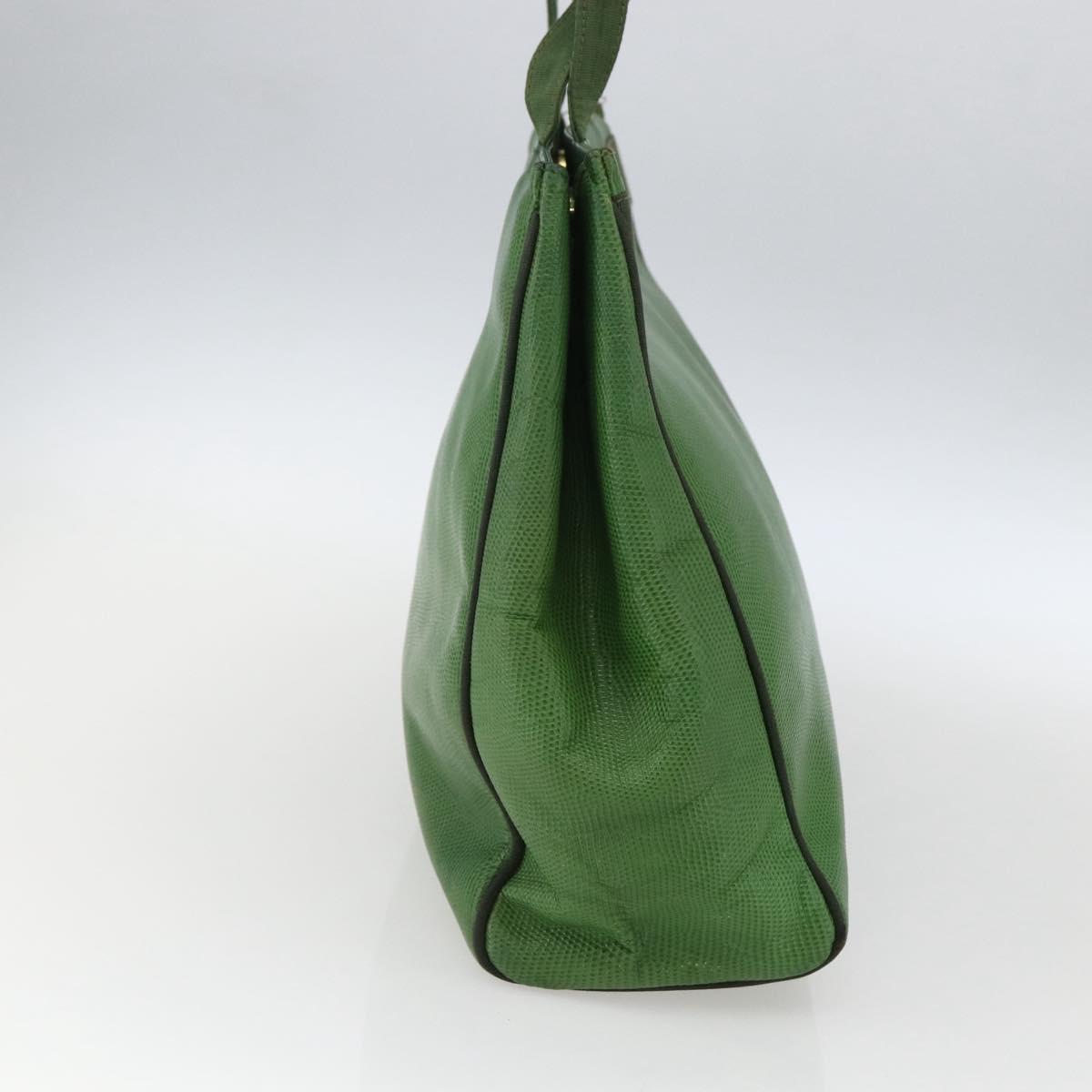 Salvatore Ferragamo Tote Bag Leather Green Gold Auth BA10613