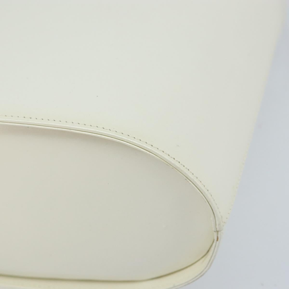 Salvatore Ferragamo Vala Shoulder Bag Leather White Silver Auth BA10620