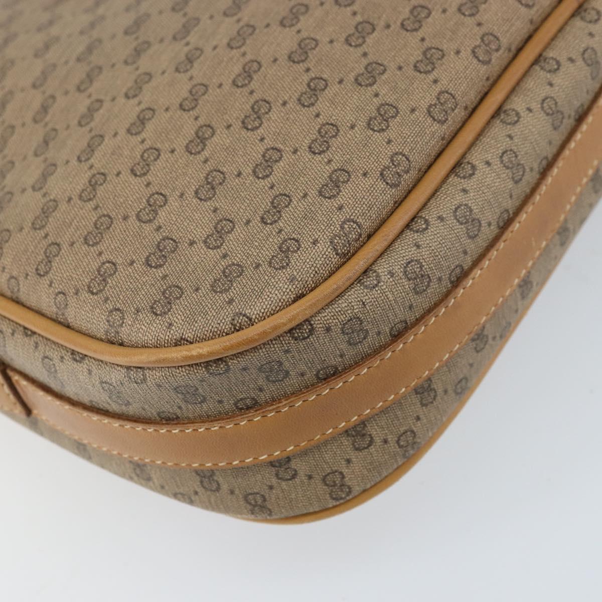 GUCCI Micro GG Supreme Web Sherry Line Shoulder Bag PVC Beige Gold Auth BA10628
