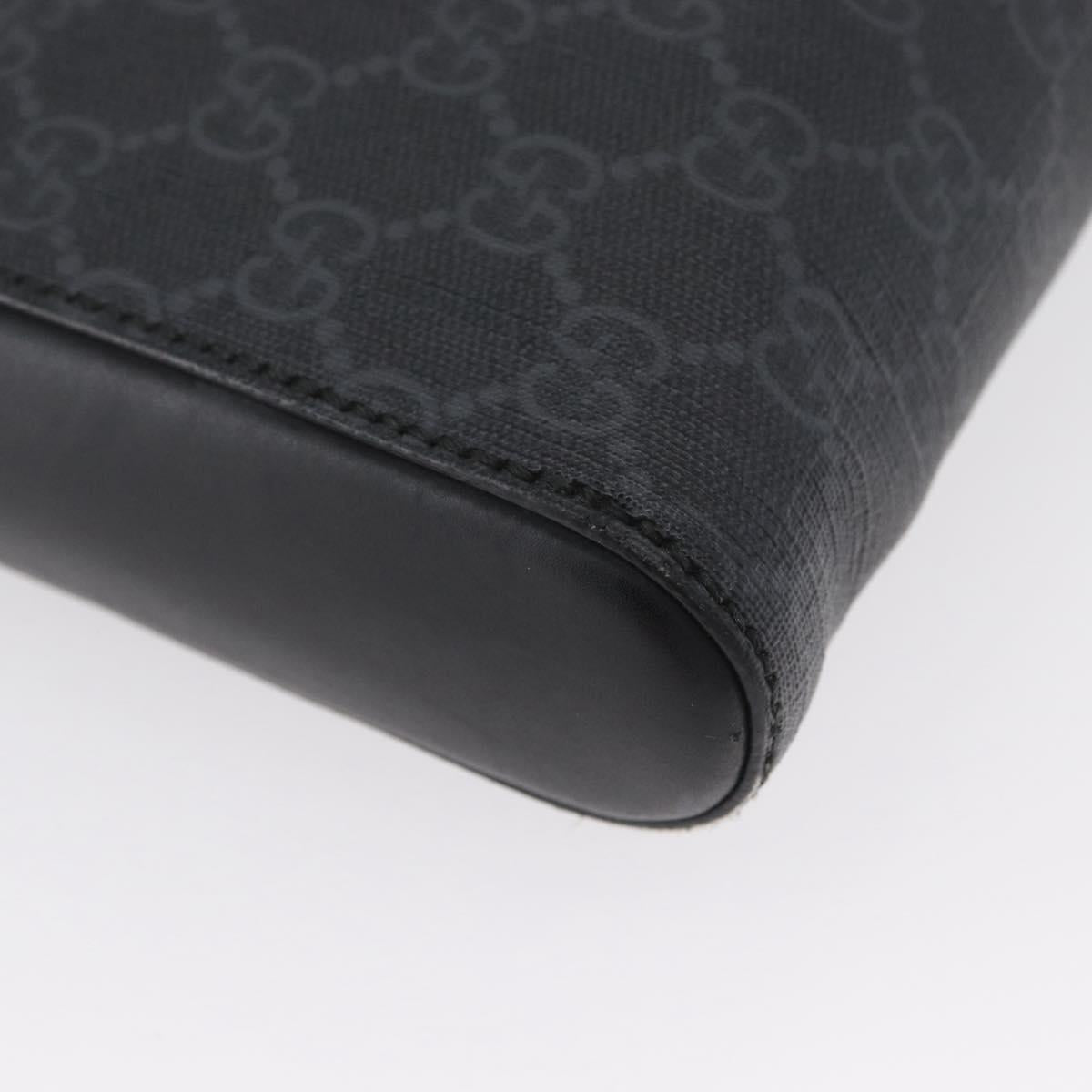GUCCI GG Supreme Sherry Line Shoulder Bag PVC Black Silver 523599 Auth BA10640