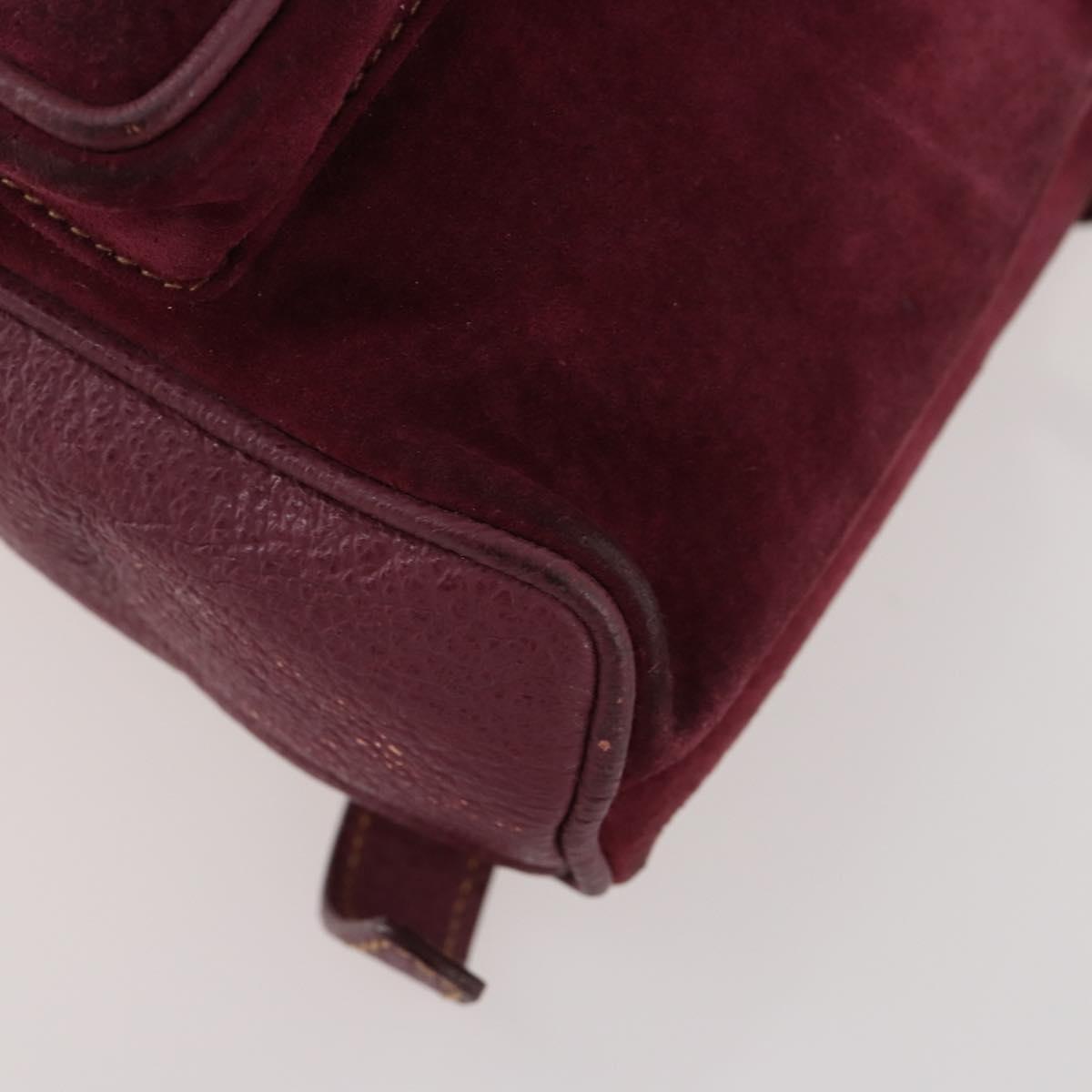 GUCCI Bamboo Backpack Suede Purple Gold 003 1705 0030 Auth BA10642