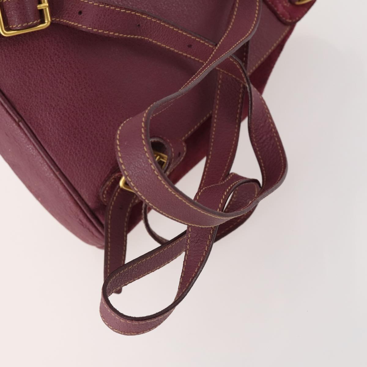 GUCCI Bamboo Backpack Suede Purple Gold 003 1705 0030 Auth BA10642