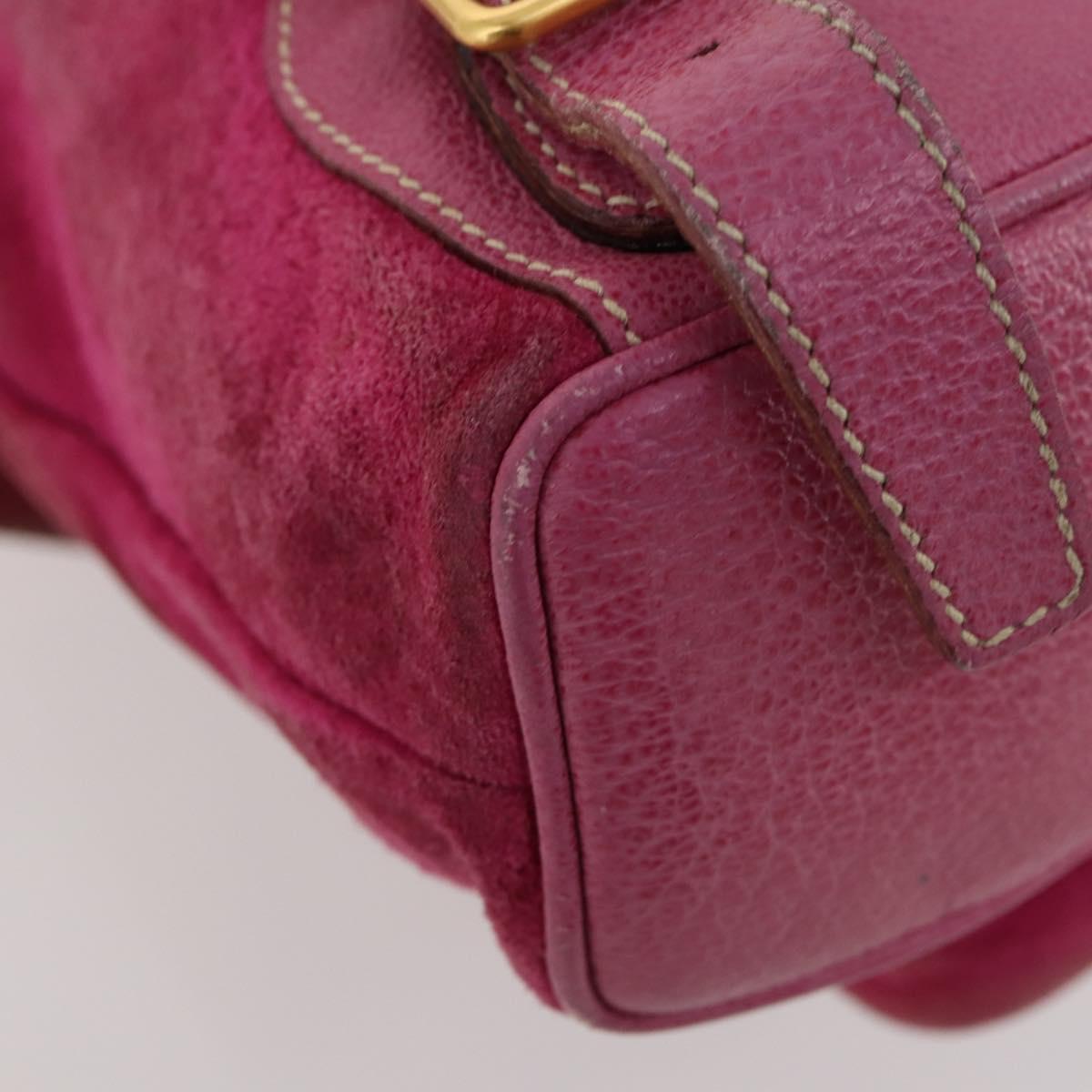 GUCCI Bamboo Backpack Suede Pink Gold 003 58 0030 Auth BA10647