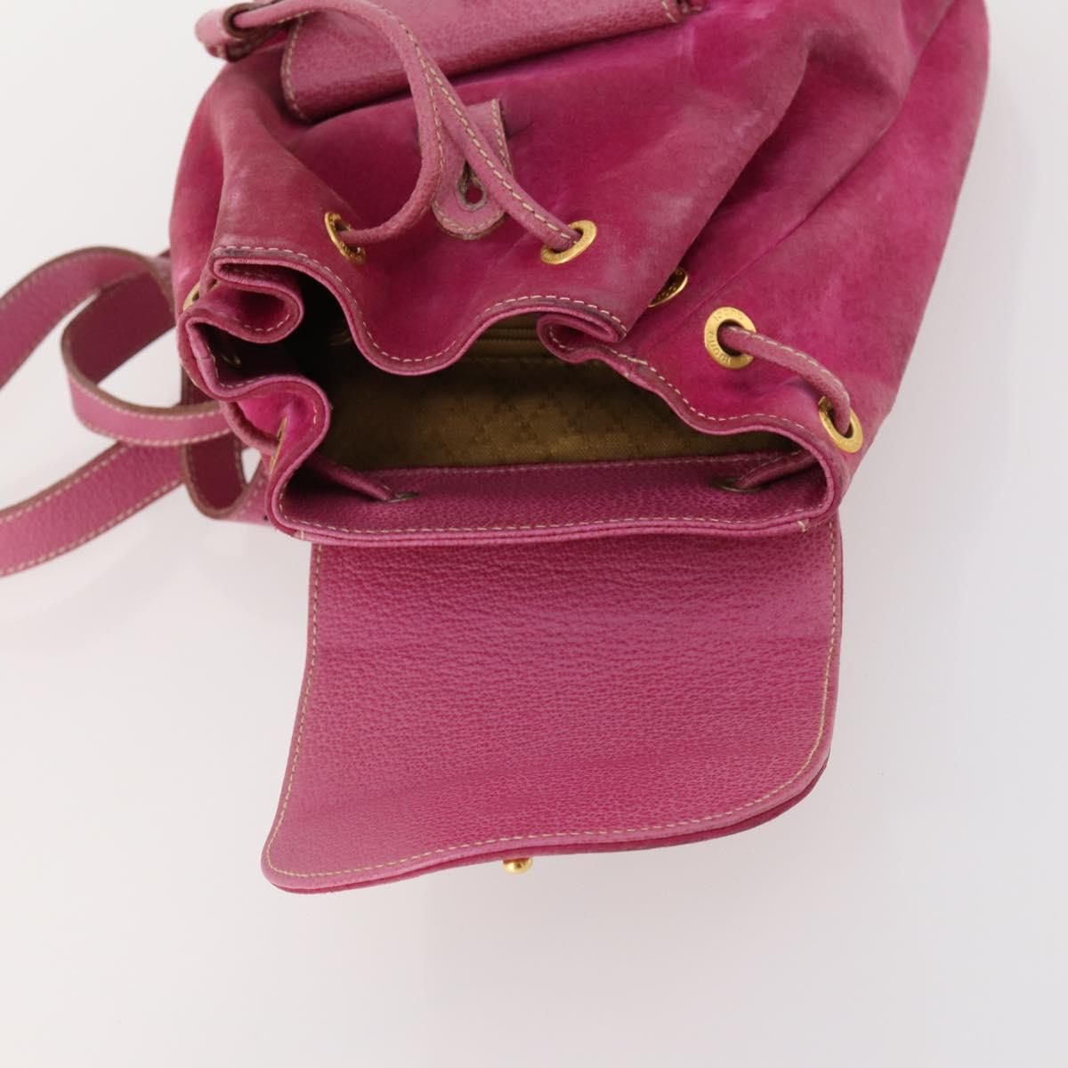 GUCCI Bamboo Backpack Suede Pink Gold 003 58 0030 Auth BA10647