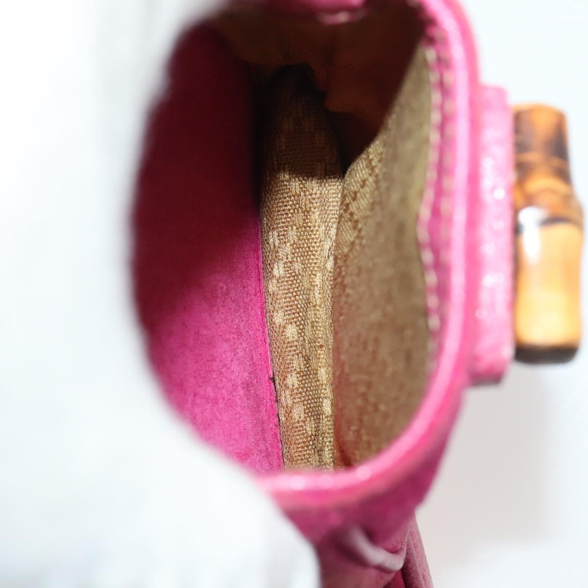 GUCCI Bamboo Backpack Suede Pink Gold 003 58 0030 Auth BA10647