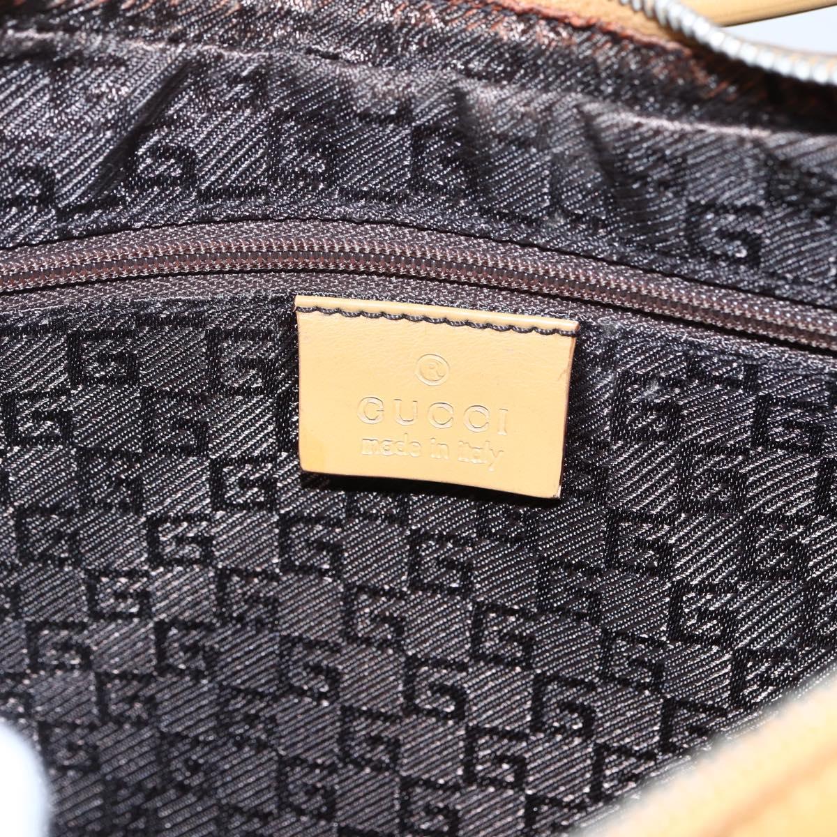 GUCCI Shoulder Bag Leather Brown Silver 001 3812 Auth BA10652