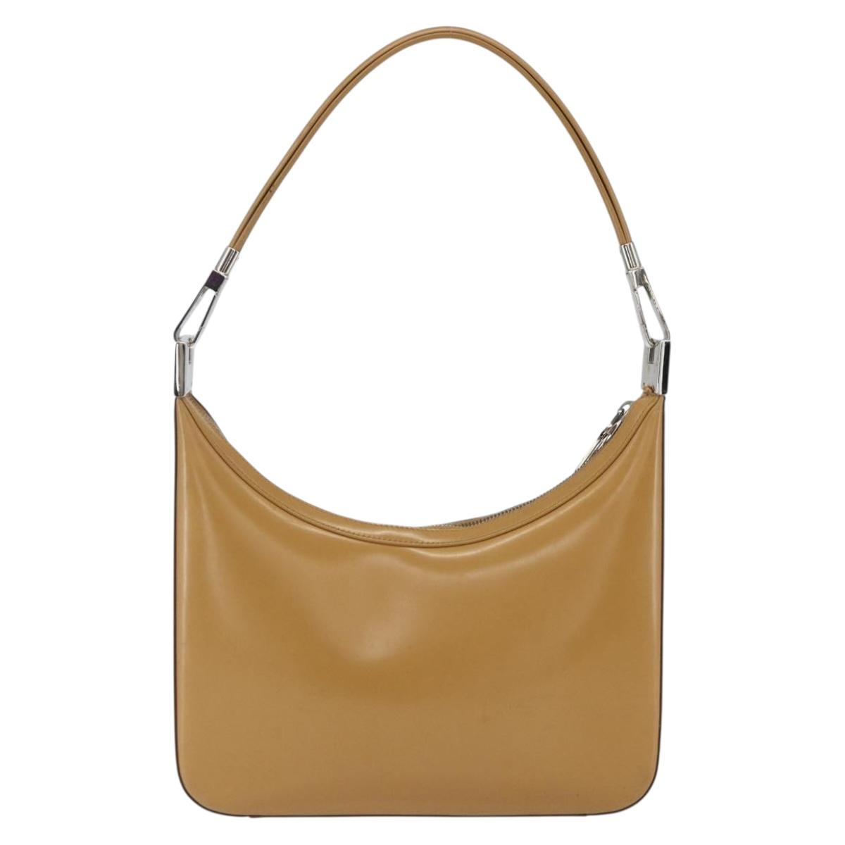 GUCCI Shoulder Bag Leather Brown Silver 001 3812 Auth BA10652