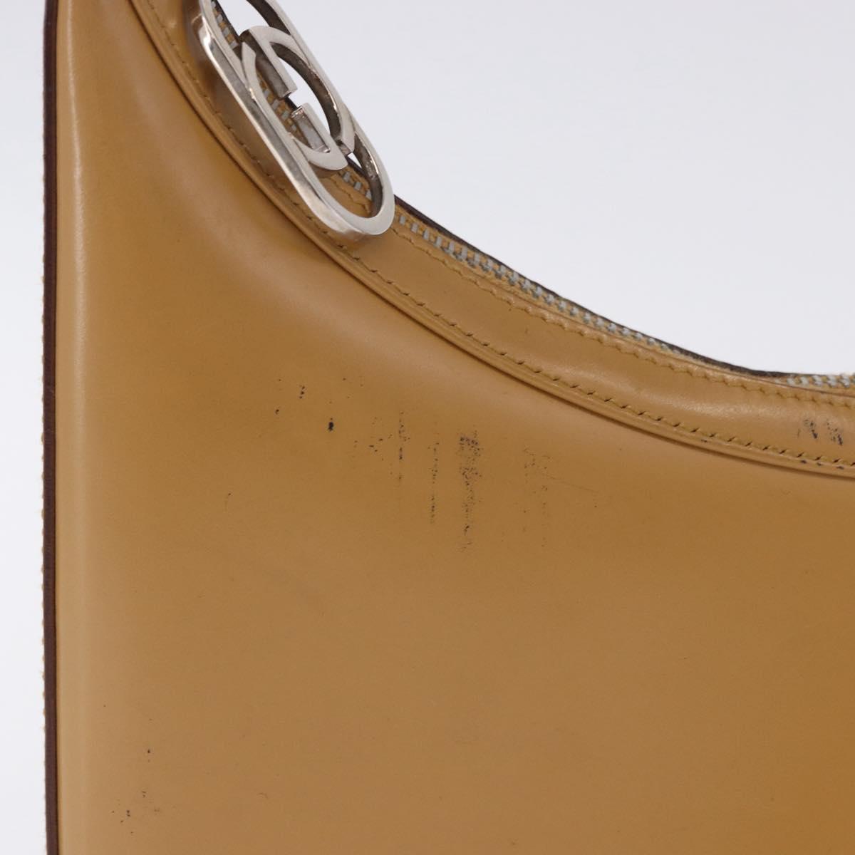 GUCCI Shoulder Bag Leather Brown Silver 001 3812 Auth BA10652