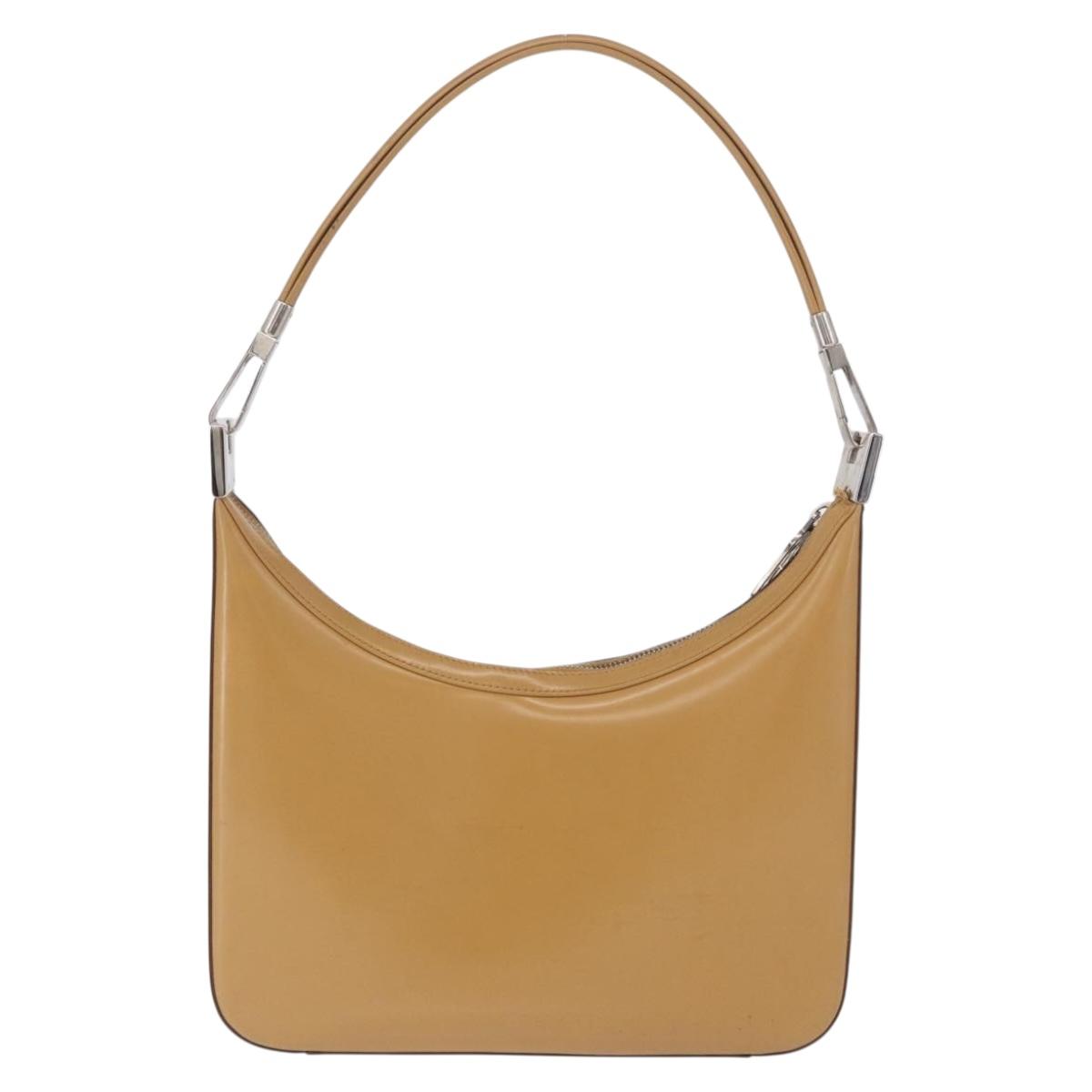 GUCCI Shoulder Bag Leather Brown Silver 001 3812 Auth BA10652