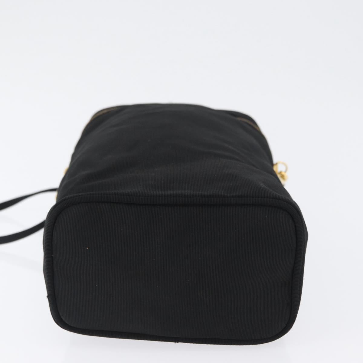 Salvatore Ferragamo Shoulder Bag Nylon Black Gold Auth BA10654