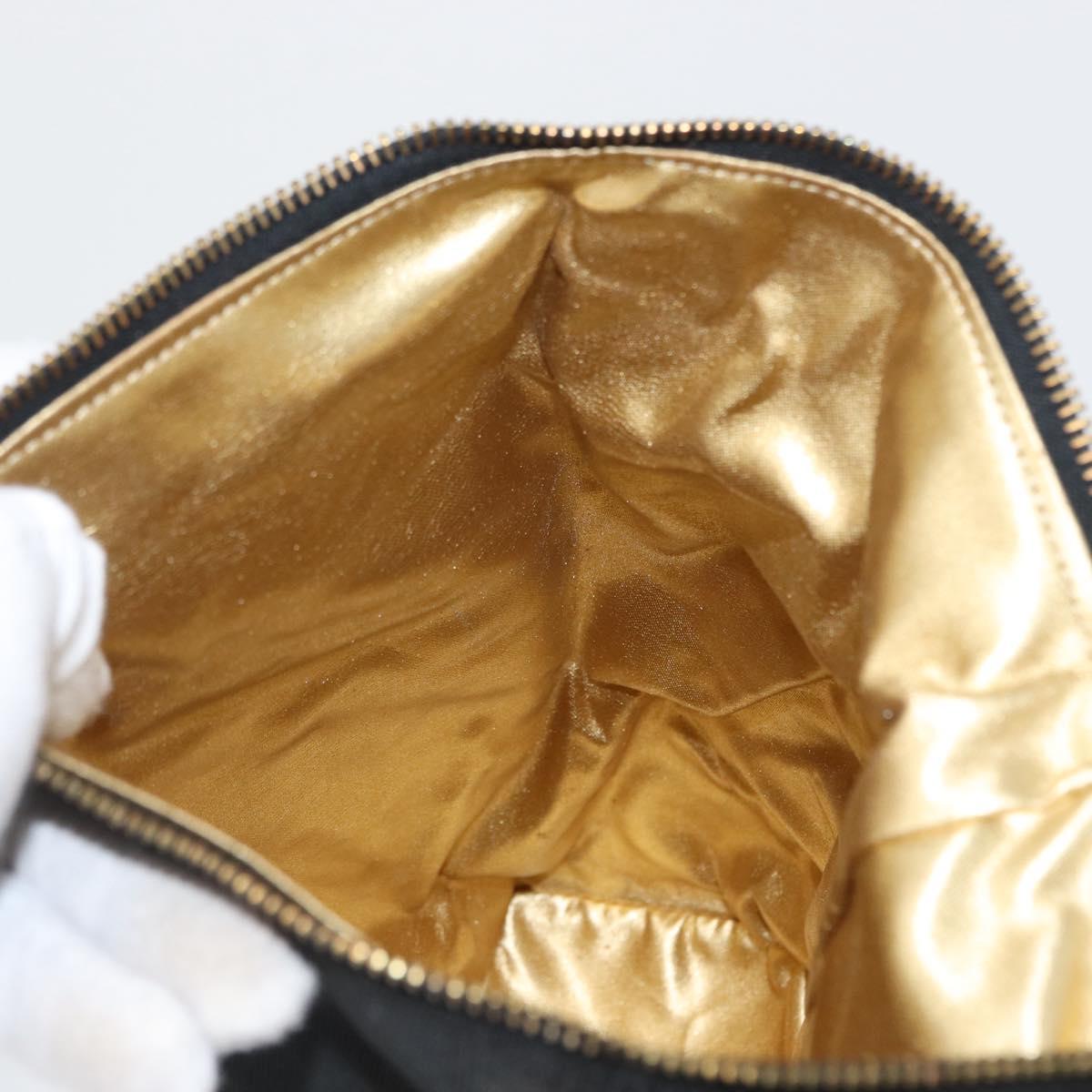 Salvatore Ferragamo Shoulder Bag Nylon Black Gold Auth BA10654