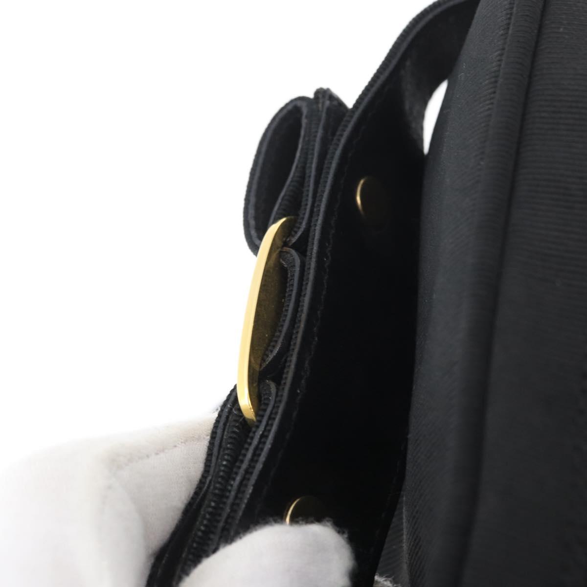 Salvatore Ferragamo Shoulder Bag Nylon Black Gold Auth BA10654