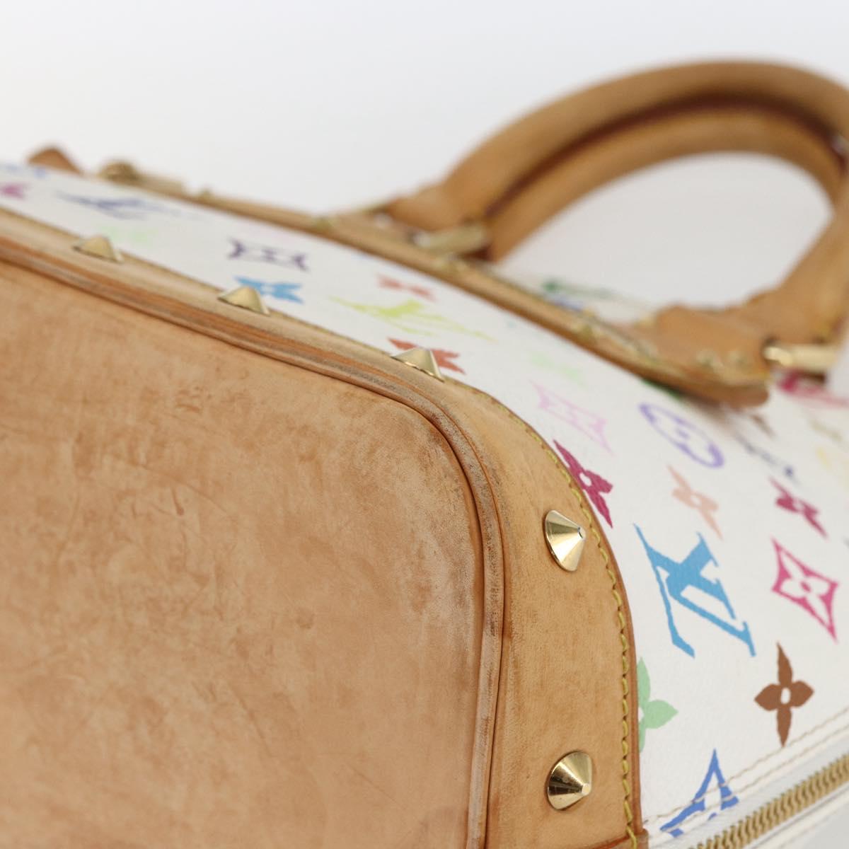 LOUIS VUITTON Monogram Multicolor Alma Hand Bag White M92647 LV Auth BA10658