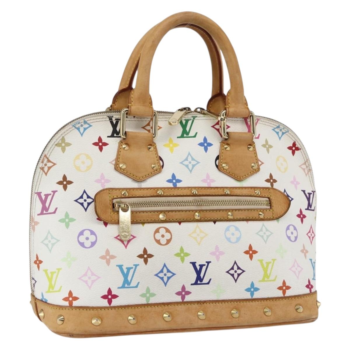 LOUIS VUITTON Monogram Multicolor Alma Hand Bag White M92647 LV Auth BA10658