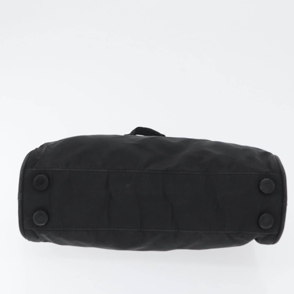 PRADA Hand Bag Nylon Black Silver Auth BA10663