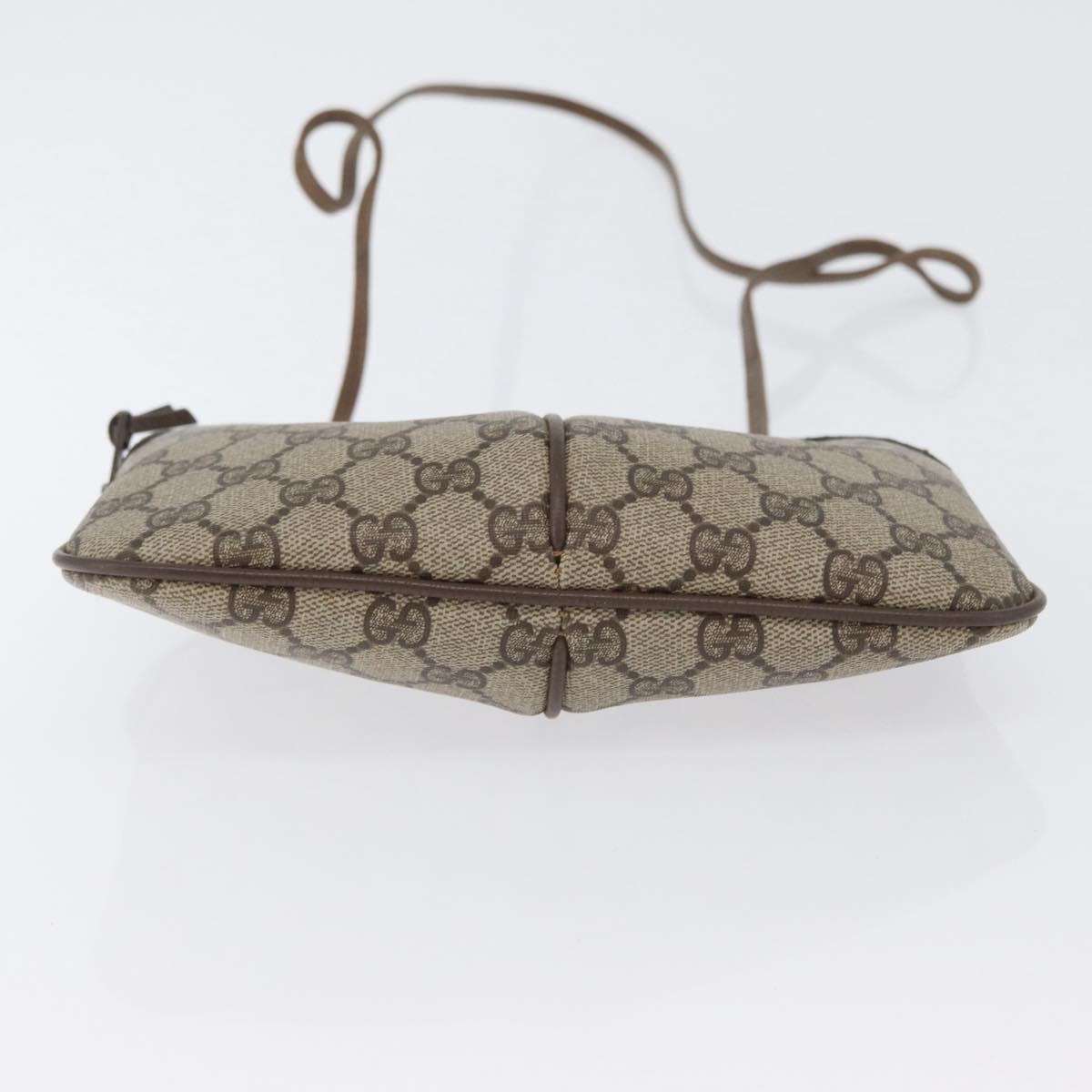 GUCCI GG Supreme Web Sherry Line Bag PVC Beige Gold 904 02 047 Auth BA10668