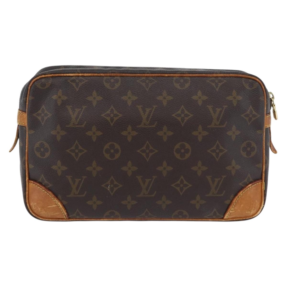 LOUIS VUITTON Monogram Compiegne 28 Clutch Bag M51845 LV Auth BA10676