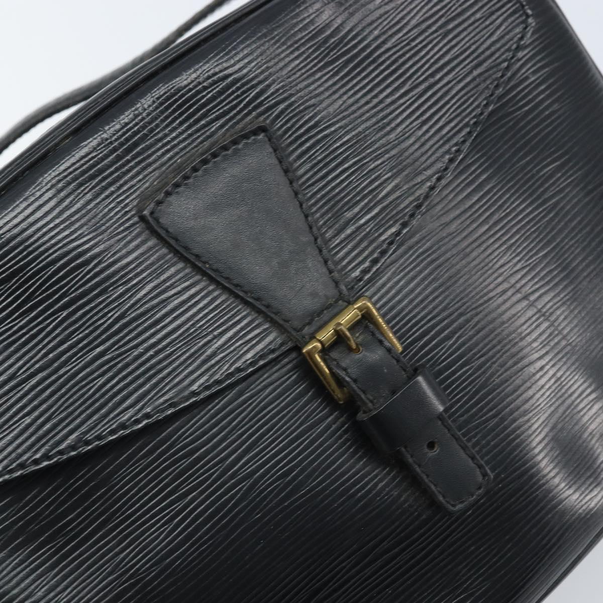 LOUIS VUITTON Epi Jeune Fille MM Shoulder Bag Black M52152 LV Auth BA10681