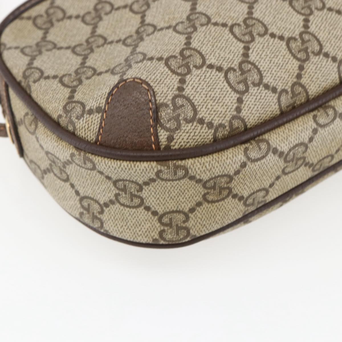 GUCCI GG Supreme Web Sherry Line Bag PVC Beige Gold 89 02 066 Auth BA10683