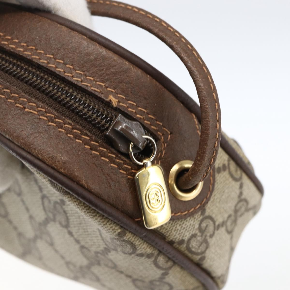 GUCCI GG Supreme Web Sherry Line Bag PVC Beige Gold 89 02 066 Auth BA10683