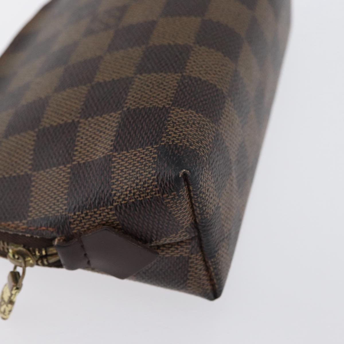 LOUIS VUITTON Damier Ebene Pochette Cosmetic PM Pouch N47516 LV Auth BA10690