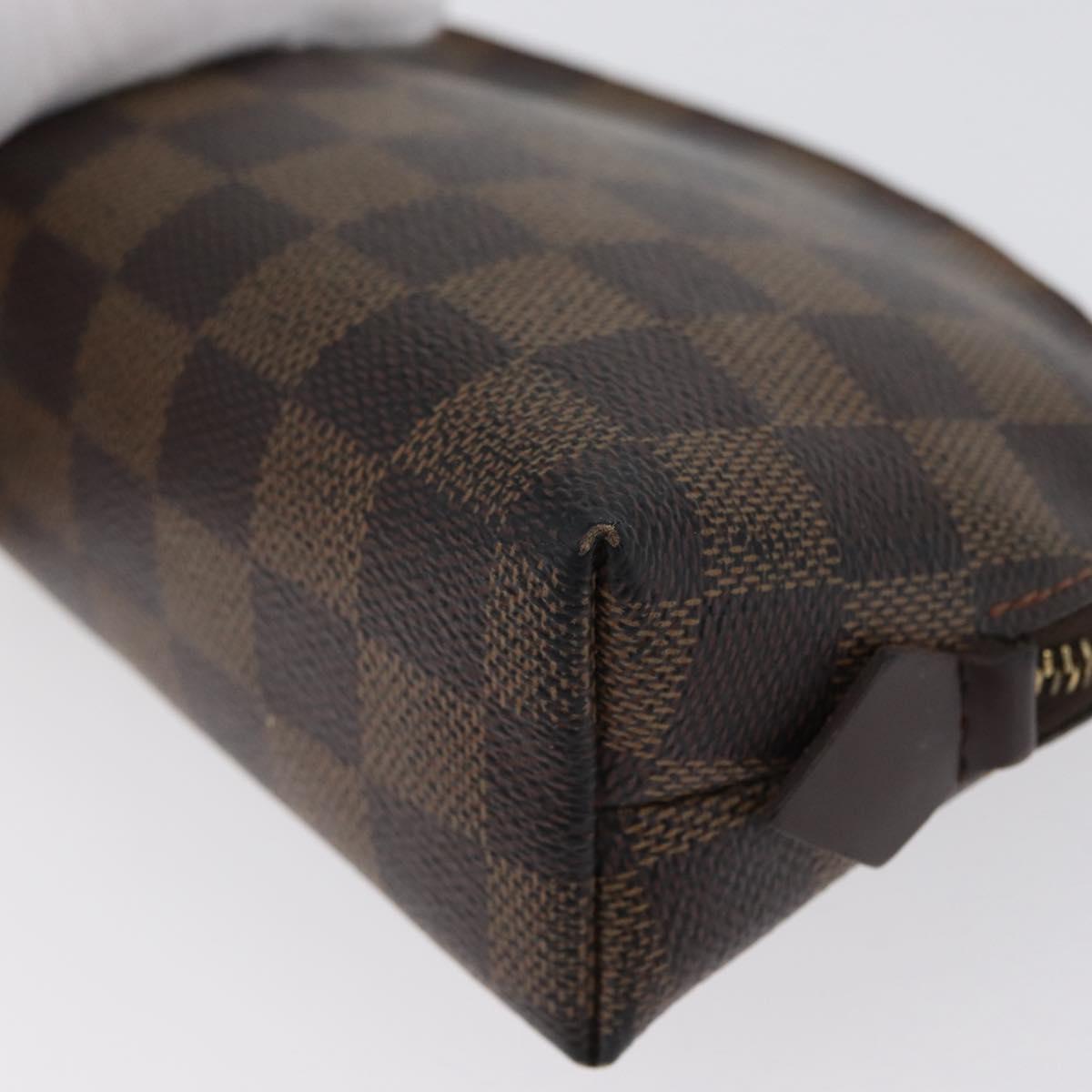 LOUIS VUITTON Damier Ebene Pochette Cosmetic PM Pouch N47516 LV Auth BA10690