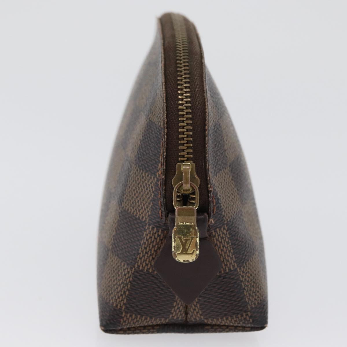 LOUIS VUITTON Damier Ebene Pochette Cosmetic PM Pouch N47516 LV Auth BA10690
