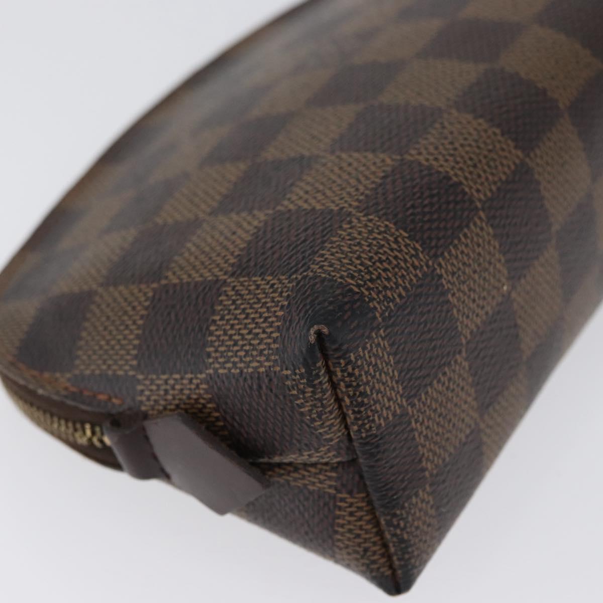 LOUIS VUITTON Damier Ebene Pochette Cosmetic PM Pouch N47516 LV Auth BA10690