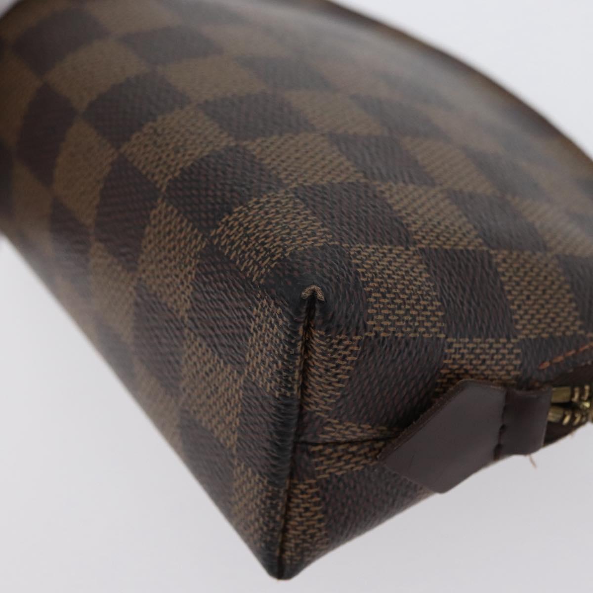 LOUIS VUITTON Damier Ebene Pochette Cosmetic PM Pouch N47516 LV Auth BA10690