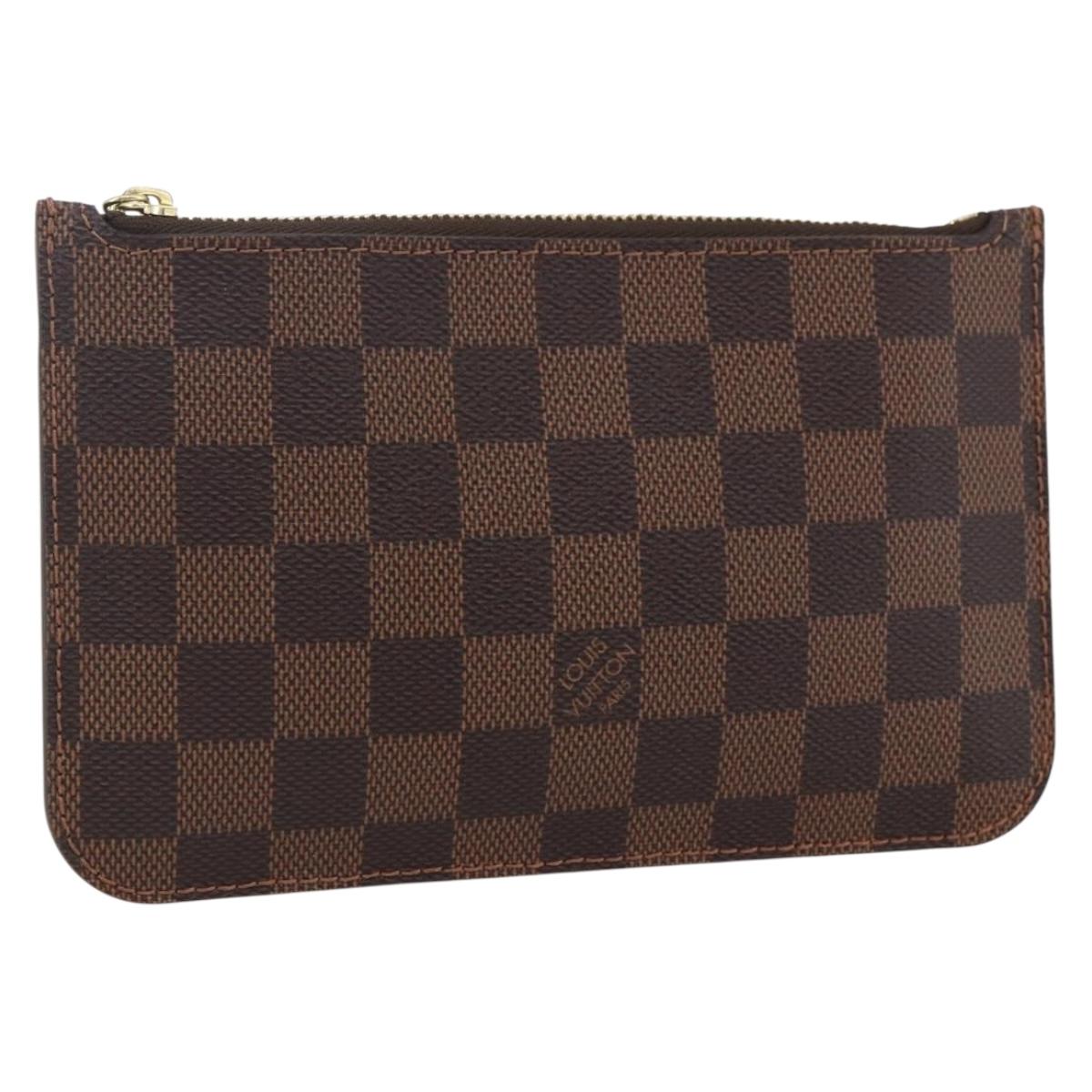 LOUIS VUITTON Damier Ebene Neverfull PM Pouch LV Auth BA10697