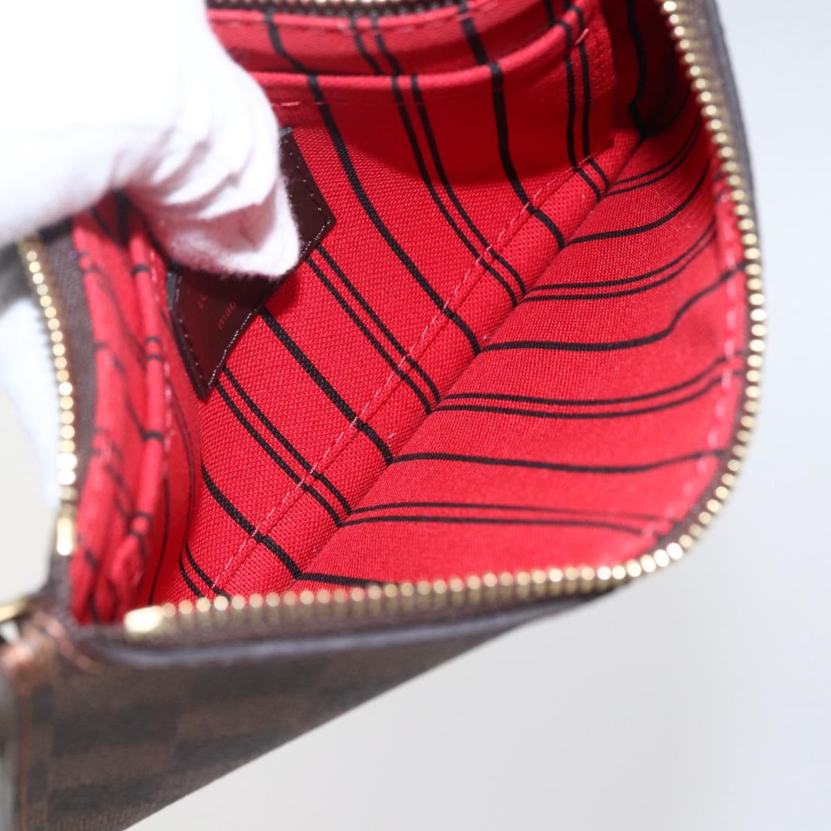 LOUIS VUITTON Damier Ebene Neverfull PM Pouch LV Auth BA10697