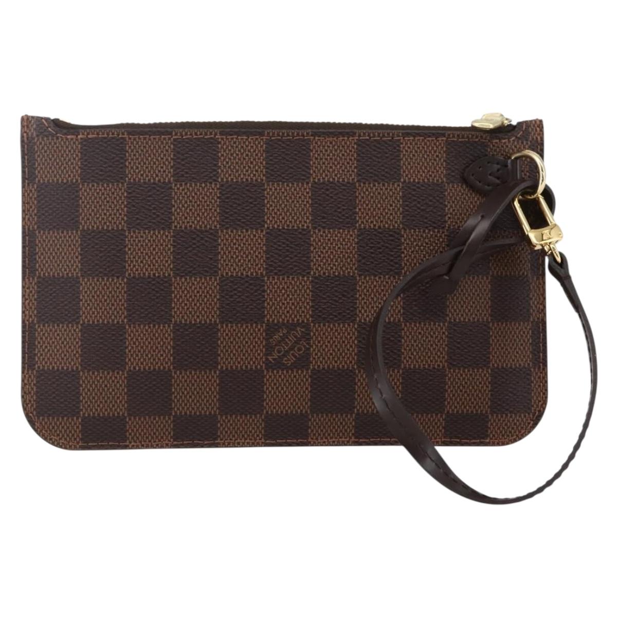 LOUIS VUITTON Damier Ebene Neverfull PM Pouch LV Auth BA10697