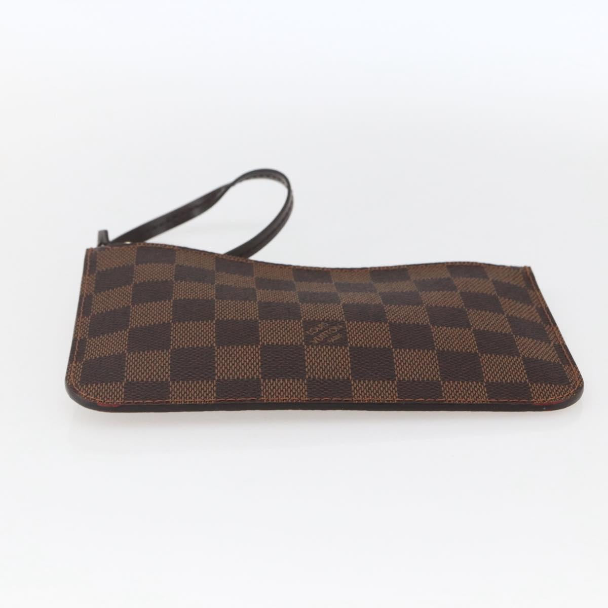 LOUIS VUITTON Damier Ebene Neverfull PM Pouch LV Auth BA10697
