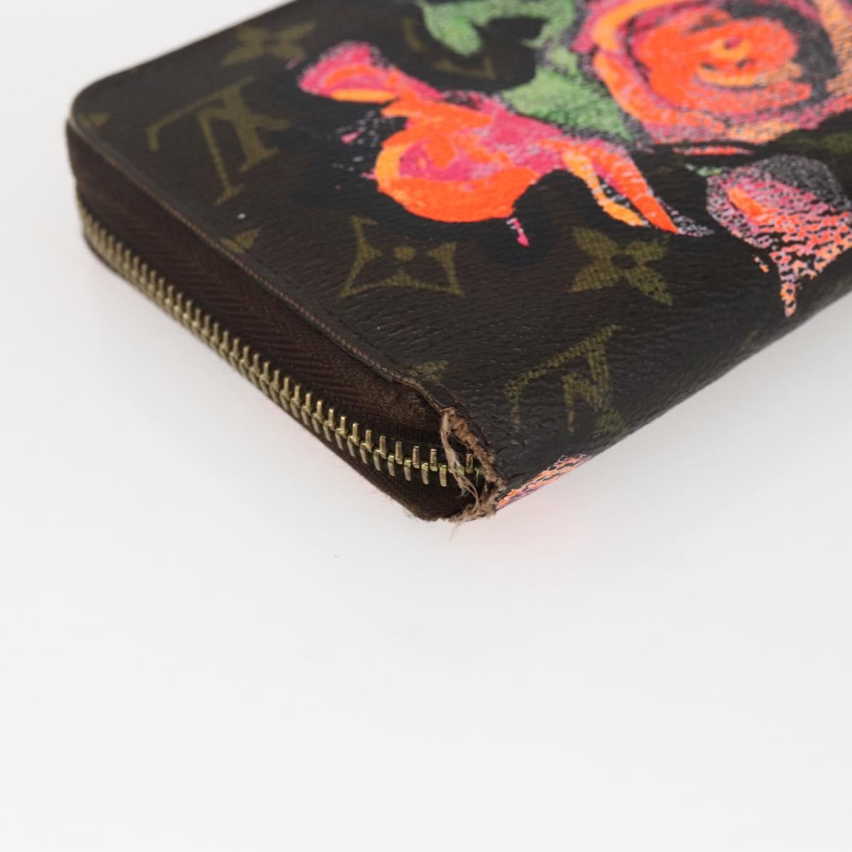 LOUIS VUITTON Monogram Rose Zippy Wallet Long Wallet M93579 LV Auth BA10698